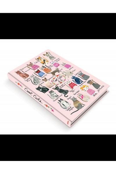 DEFFTER Cool Cats A-Z 14x20cm Hard Cover 96 Sheets Hardcover Notebook