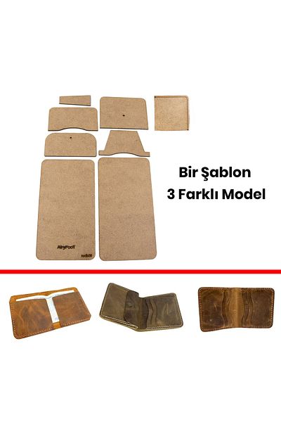 AiryFooT Δερμάτινο πορτοφόλι Hobby Making 1 Mold 3 Διαφορετικά καλούπια κατασκευής πορτοφολιών, καλούπι 8 τεμαχίων, Ib09
