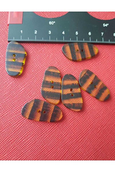 İMREN AKSESUAR زر شفاف بني غامق من الداخل أسود منقوش بالليزر غير متماثل زر بو...