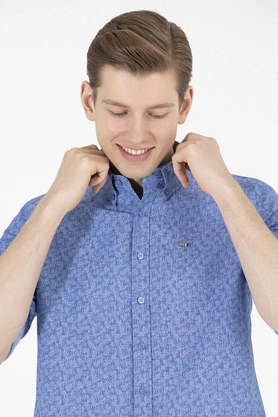 U.S. Polo Assn. Мъжка синя риза с дълъг ръкав