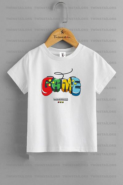 twins tailors Game Printed White-Green Unisex Summer Bottom Top Children's Set