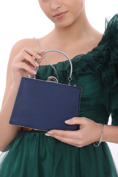 womenacs Rochie de seară plină de farmec de culoare albastru bleumarin, pochette portofoliu, geantă pentru femei, sezon nou