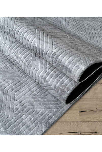 ALgorand Home Anthracite Gray Runner - Washable, Non-Slip Base, Cutting Embossed Living Room Hallway Kitchen Rack