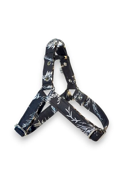 minart design Black and White Leaf Patterned Chest Collar