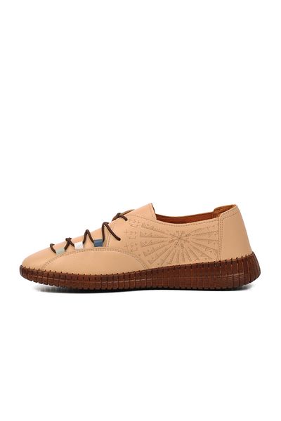Venüs 24370001Y Beige Genuine Leather Women's Casual Shoes
