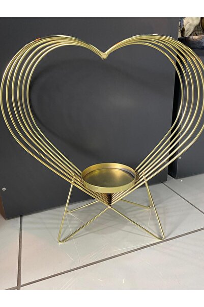 elif aksesuar Gold Metal Dekoratif Kalp Mumluk