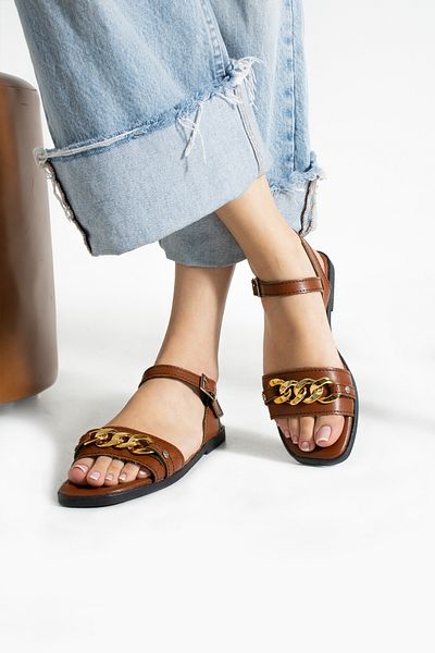 star shoes Sandale de damă cu lanț bronzat