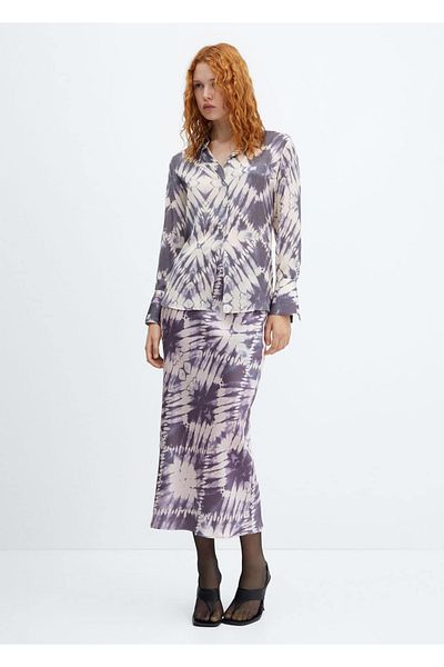 MANGO Woman Fustă Batik din satin