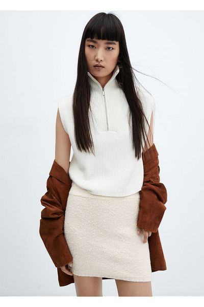 MANGO Woman Knitwear Mini Skirt