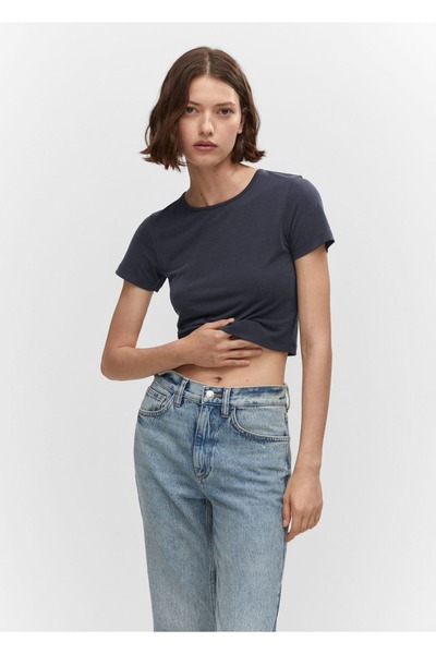 MANGO Woman Tricou modal scurt