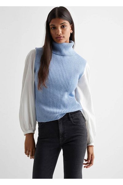Mango Teen Pulover Albastru Pentru Copii