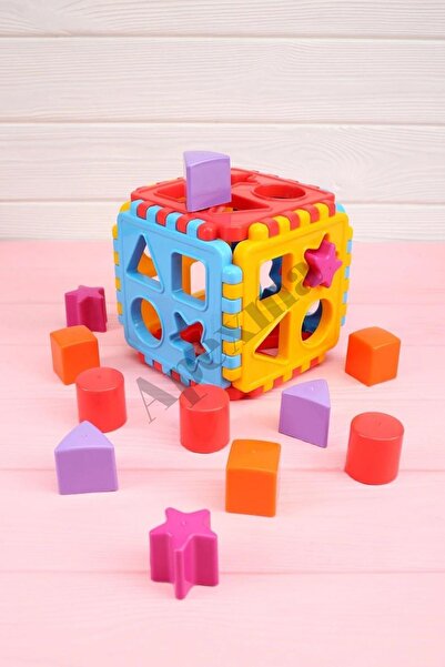 Apexma Eğitici Geometrik Şekilli Bultak Küp - Kız Erkek Oyuncak