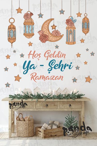 PANDA SOKAĞI Welcome Ya City-i Ramadan Soft Colors Wall, Glass, Furniture Sticker Set