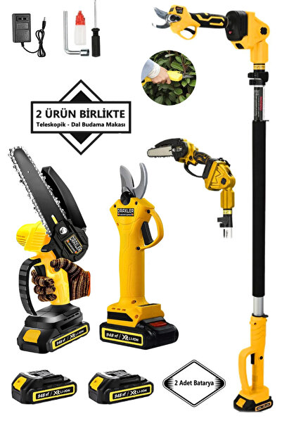Pro Draxler YELLOW 928 VF  2.5 Metre Teleskopik Uzatmalı Akülü Dal Budama Kes...