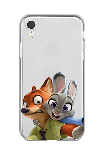 Magic Ring Iphone XR Uyumlu Zootropolis Judy & Nick Tasarımlı Şeffaf Telefon ...