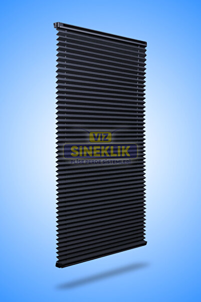 VIZ SİNEKLİK Plise Perde Katlanır Cam Balkon Perdesi (Antrasit)