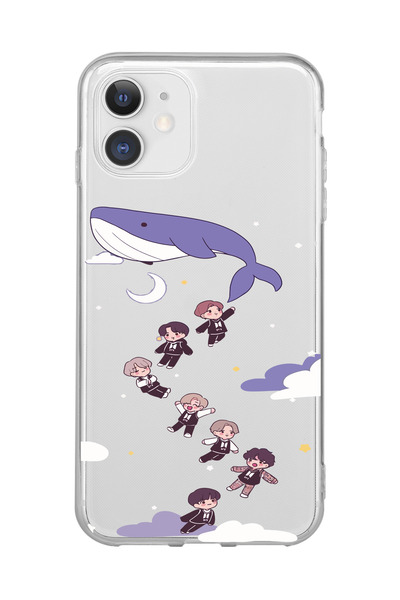 Magic Ring Iphone 11 Uyumlu Sevimli BTS Karakterler Tasarımlı Şeffaf Telefon Kılıfı