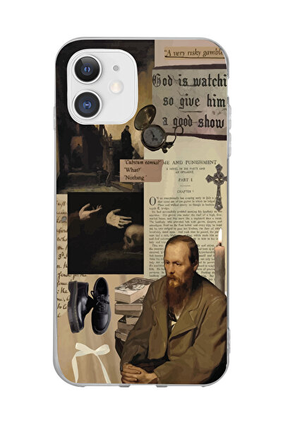 Magic Ring Iphone 11 Uyumlu Fyodor Dostoyevski Kolaj Tasarımlı Şeffaf Telefon...