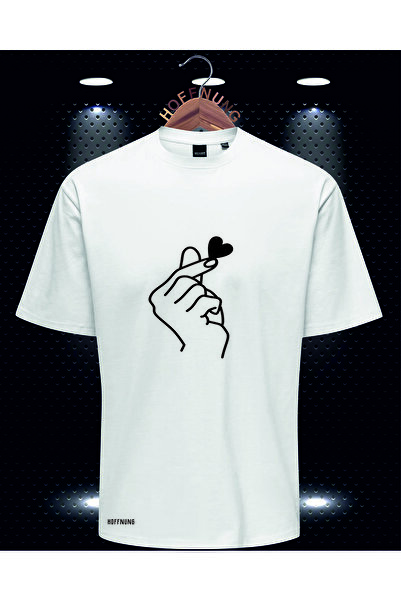 HOFFNUNG Μπλουζάκι Unisex με τύπωμα με τον καρδιά μου στον χεριό