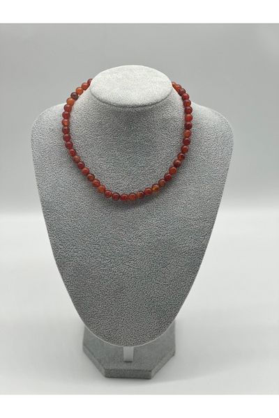 Hobimos Natural Necklace with Red Agate Stone