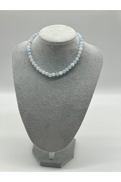 Hobimos Aquamarine Natural Stone Necklace