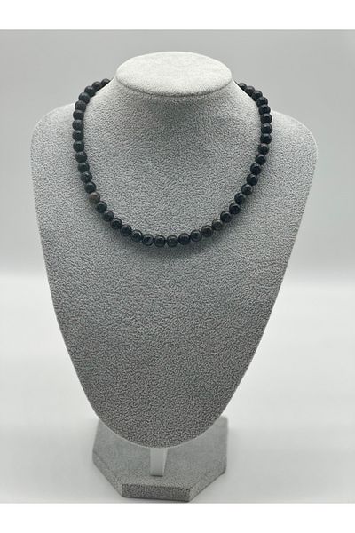 Hobimos Black Tourmaline Natural Stone Necklace
