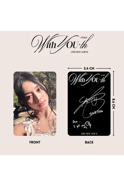 Kpop Dünyasi TWICE Tzuyu '' With Youth'' Photocard Set