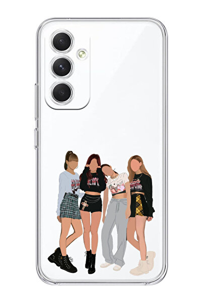 Magic Ring Samsung Galaxy A15 Uyumlu Blackpink Tasarımlı Şeffaf Telefon Kılıfı