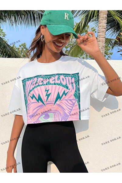 Adrift Cultură COD- 232913   Scurt cu umăr dezactivat cu grafică cu litere