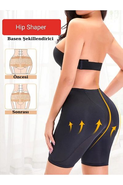 Fitsauna Black Hip Dips Basen - Push-Up Corset with Removable Silicone Pads - Plumping