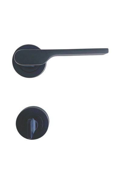 DSYapıAksesuar 2019 Black Rosette Door Handle Toilet(WC) and Bathroom Door Handle One Door WC with Rosettes(1 Set)