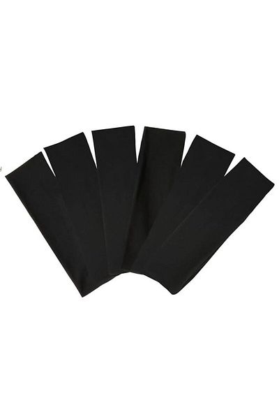 BERG 6-Piece Black Hair Band, Bandana Set, Economic Package