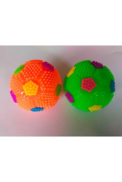 Genel Markalar Lacivert 2 Adet Kauçuk Sesli Ve Işıklı Top Köpek Oyuncağı 6 Cm - Dayanıklı