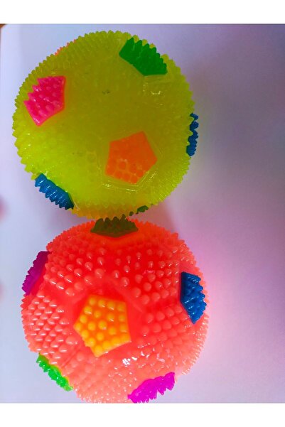 Genel Markalar Lacivert 2 Adet Kauçuk Sesli Ve Işıklı Top Köpek Oyuncağı 6 Cm - Dayanıklı