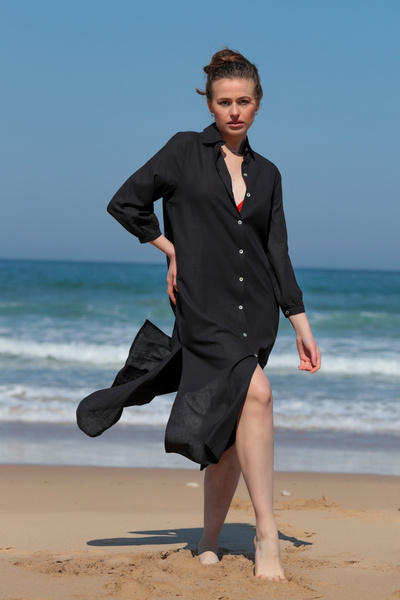 lees istanbul Siyah Gömlek Elbise