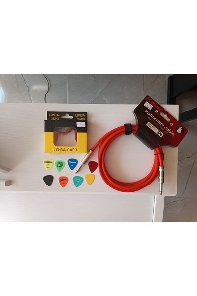 Kırlın Kirlin Ipcu-241 / Rd Jak 3 Meter Red Instrument Cable (Pena Set and Kapo Gift)