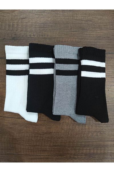 Leement socks Детски 4 чифта дълги ученически чорапи Cotton College