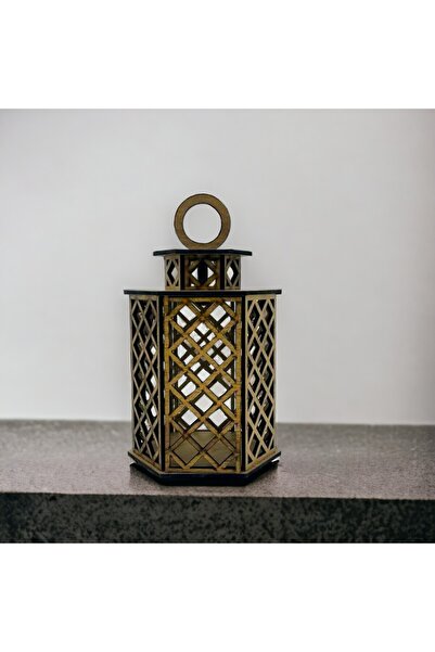 NEWATE Ahşap Dekoratif Süs Feneri-Mumluk