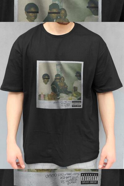 Grove Fashion Tricou oversize cu imprimeu Kendrick Lamar negru unisex