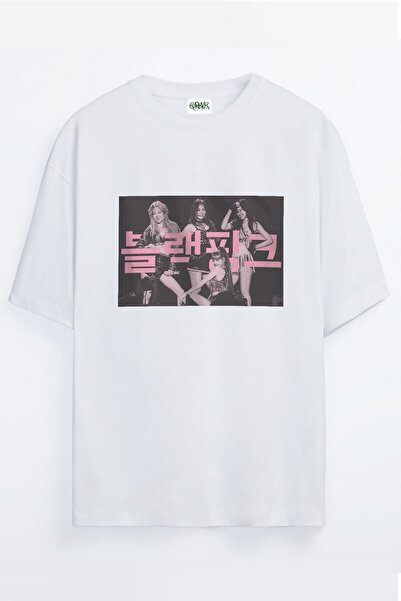 Grove Fashion تي شيرت Blink Blackpink مطبوع للجنسين مقاس كبير
