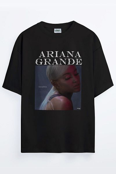 Grove Fashion Tricou oversize cu imprimeu Ariana Grande Breathin unisex