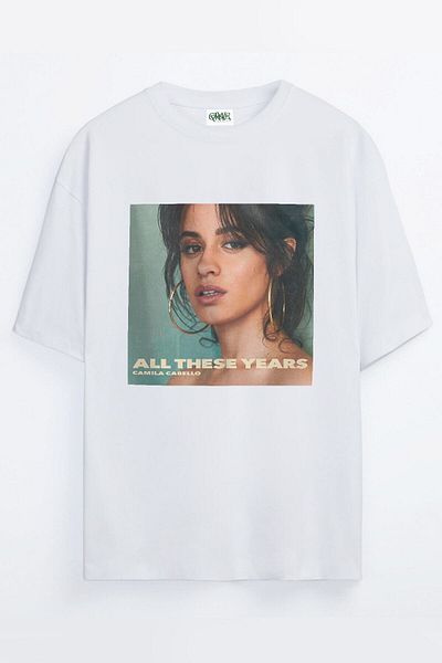 Grove Fashion تي شيرت كبير الحجم مطبوع للجنسين من Camila Cabello All These Years