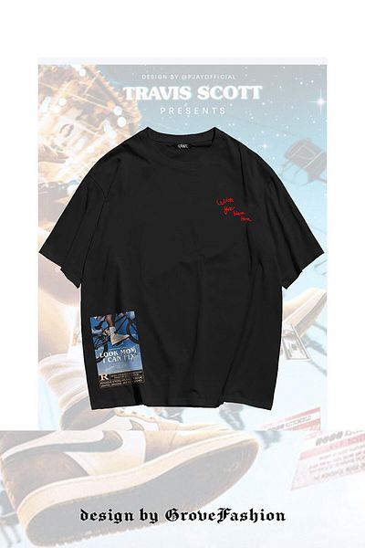 Grove Fashion Tricou oversize unisex cu imprimeu Hiphop Travis Scott Look Mom I Can Fly