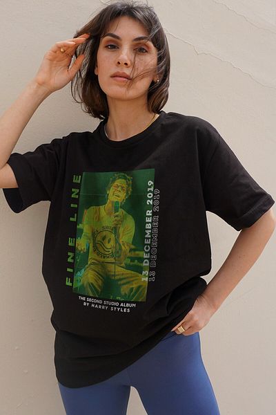 Grove Fashion Tricou oversize cu imprimeu Fine Line Harry Styles unisex