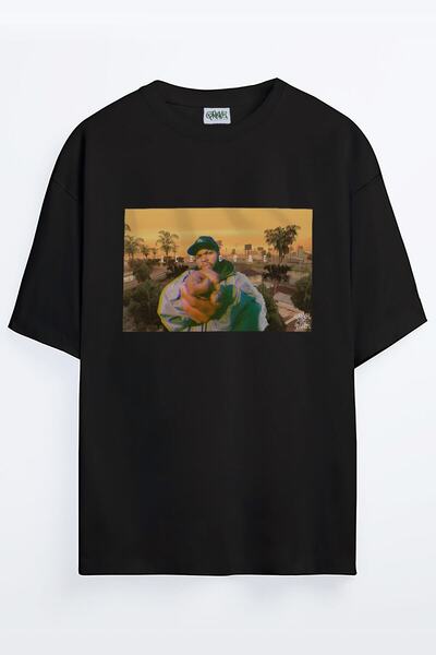 Grove Fashion Tricou oversize unisex cu imprimeu Ice Cube Gangsta Gta San Andreas