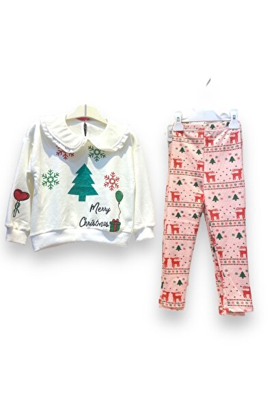 LİTTLE TORTOİSE Devojčin set novogodišnjih tajica sa ovratnikom u obliku lutke