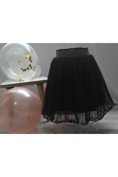 ETSE Handmade kız çocuğu ponponlu tül tütü etek