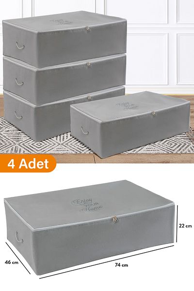 Serstil 4 Τεμάχια - Mega Size Underlay Anthracite Storage 74 x 46 x 22 cm