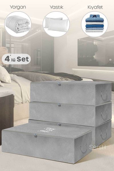 Serstil 4 Τεμάχια - Mega Size Underlay Anthracite Storage 74 x 46 x 22 cm