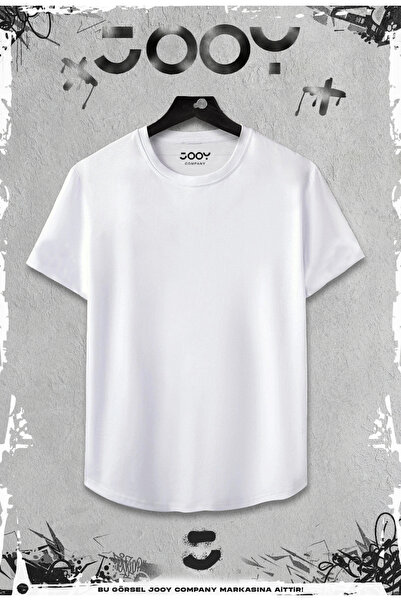 Jooy Company Beyaz 2'li Set Düz Baskısız Slim Fit Oval Kesim Tshirt
